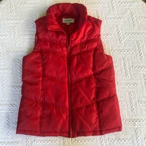 Vintage Merona Red Puffer Vest Women’s Small Y2K Zip Up Retro Indie